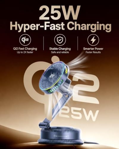 25W Charger Car Phone Mount with LED Light & 45W Adapter