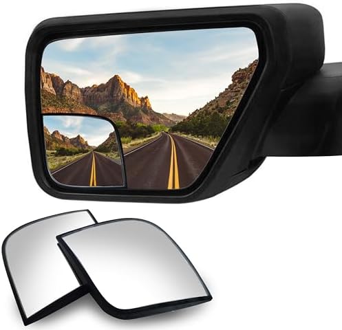 Convex Stick On Custom Fitted Blind Spot Mirrors Compatible With 2021-2026 Ford F-150 F150- Engineered to Provide A Wider View