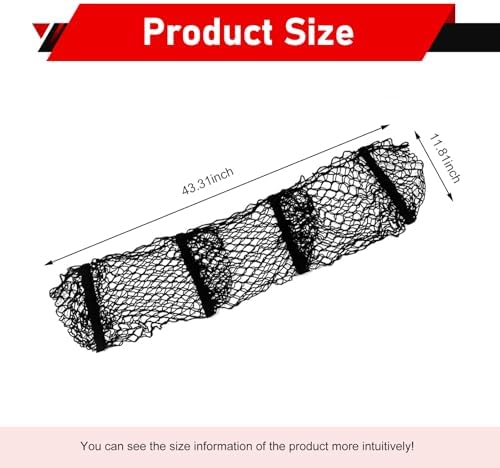 Cargo Net, Stretchable Cargo Net for SUV, Adjustable Elastic Trunk Storage Net with 4 Hook, 3 Pocket Heavy-Duty Mesh Storage Organizer, Universal for Car, SUV, Pickup Truck, Van Trunk