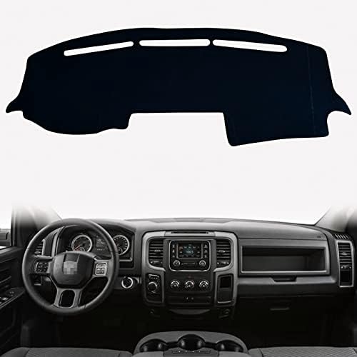 Dash Mat Cover Custom Interior Center Console Compatible with Dodge Ram Big Horn Laramie 1500 2500 3500 Pickup 2019 2020 Dashboard mat Covers Accessories (Black Rim)