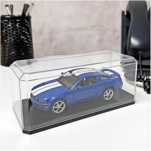 Pioneer Plastics 143C-BB-UV Clear Plastic Display Case with Black Base for 1:43 Scale Cars (UV Resistant), 6.125" W x 2.625" D x 2.25" H