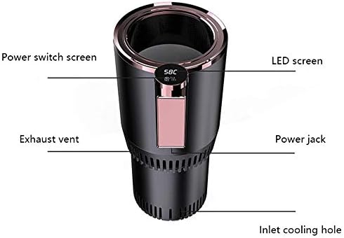 2-in-1 Smart Car Cup Warmer Cooler, Auto Car Cooling and Heating Cup Mug Holder with LED Temperature Display, Touch Control, Keep Beverage Cool and Warm Fits in Commuter Road Tripper