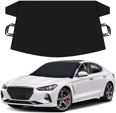 Autovir Windshield Snow Cover for Ice and Snow – Car Windshield Cover for Winter Frost, Ice & Snow Protection – Waterproof Frost Shield Windshield Protector for Cars, SUVs & Trucks (69x42 inches)