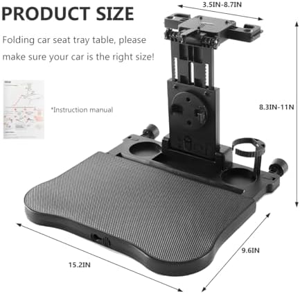 Car Seat Tray Table, Foldable Travel Tray Auto Backseat Laptop Desk with Non-Slip Pad, Multifunctional Adjustable Headrest Trays for Rear Passenger Road Trip Eating &amp; Work