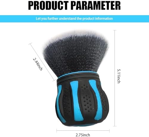 Shakas Detail Cleaning Brush with Storage Holder, Non-Slip Easy Grip Handle Air Conditioning Vent Spherical Soft Bristle Crevice Brush, Portable Multi-Purpose Accessory, Fits Most Cars (Blue)