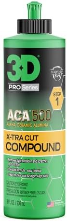 3D ACA 500 Cutting Compound – Step 1 Extra-Cut for Deep Paint Correction | Cuts P100 Grit or Finer | Body Shop Safe, Low Dust, Pro Detailer Formula | Made in USA - 8 oz