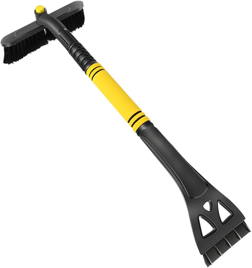 Wevdn Car Snow Brush with Ice Scraper, Detachable Stretchable Snow Scraper with 360° Rotatable Brush, Automotive Multi-Functional Snow and Ice Removal Tool, Car Accessories (Blue)