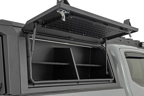 Rough Country Modular Bed Cap Passenger Side Shelf Bin - Add-On Storage Organizer with LED Lighting for Toyota Tacoma (2016–2023) RC Bedcap