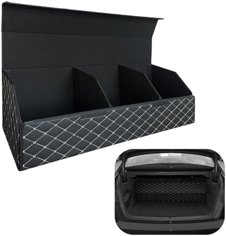 Car Trunk Organizer for Honda Accord Hybrid -Custom Fit,Leather Large Capacity Outdoor Trunk Organizer,4-Layer Cover,Diamond Quilted Pattern All-Season Use for Honda Accord Hybrid 2023-2025