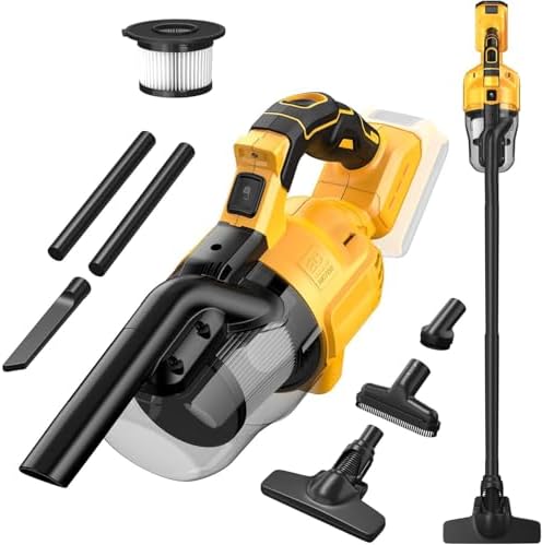 Cordless Vacuum Cleaner for De-Walt 20V, Brushless 5 in 1 Stick Vacuum with Washable HEPA Filter 55CFM Handheld Vacuum Cleaner for Floor, Carpet, Car, Shop Vac(Tool Only)