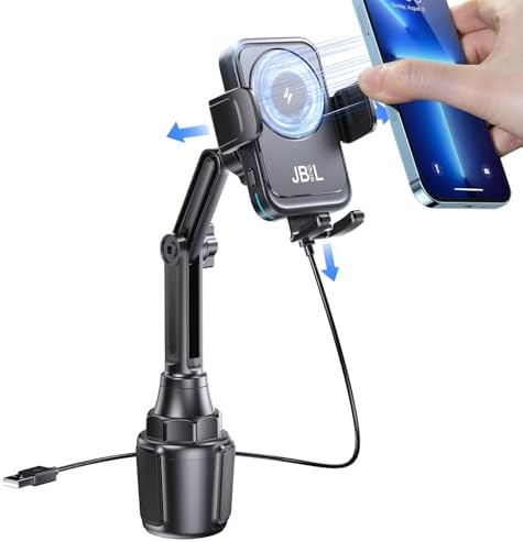 Wireless Car Charger Car Cup Phone Holder 15W Fast Charging Auto Clamping