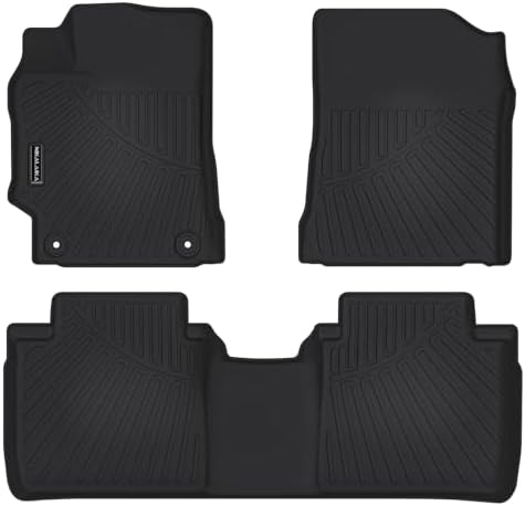 Floor Mats for 2012-2017 Toyota Camry (Include Hybrid) All Weather Protection TPE Rubber Full Set Automotive Floor Liners for 2017 Camry Hybrid Accessories, Odorless Anti-Slip, 1st & 2nd Row, Black