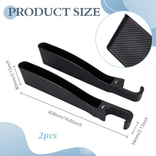 AHANDMAKER 2 Pack Car Seat Gap Filler Organizer Black Plastic Car Accessories for Women Interior Storage Box Prevents Item Drops for Car SUV Clutter-Free Interior