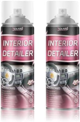 Car Interior Cleaner, Leather Cleaner, 15 oz. Large-Capacity Interior Detailer in Iron Can, Wheel Cleaner, Suitable for Cleaning Rubber, Plastic, and Leather Surfaces Inside Vehicles (2 Bottle)