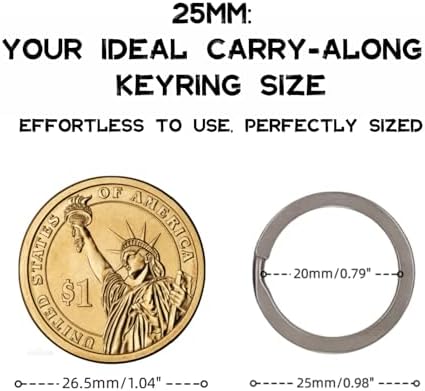 Titanium Key Rings - 25mm Flat Split Rings for Car Keys, 5-Pack | Premium GR2 titanium, ultra-lightweight & non-magnetic. 25mm flat split rings for secure key carry. 5-pack rustproof loops