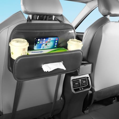 Back Seat Car Organizer with Tissue Holder and 2 Pack Cup Holders