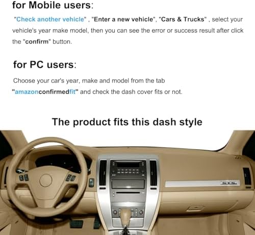 Dash Cover Mat Custom Fit for Cadillac STS Dashboard Pad Cap Carpet Protector K266 (Beige)