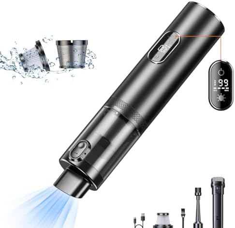 Cordless Car Vacuum Cleaner 14000Pa, Handheld Vacuum Portable Dust Buster Vacuum Small Vacuum Cleaner for Vehicle,Pet,Home, LED Display & Lightweight & Low Noise & Rechargeable