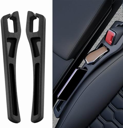 2PCS Car Seat Gap Filler Organizer,Multifunctional Car Gap Filler Organizer Storages Function,Universal Console Catcher Between Seats Cars Interior Accessories (Balck)