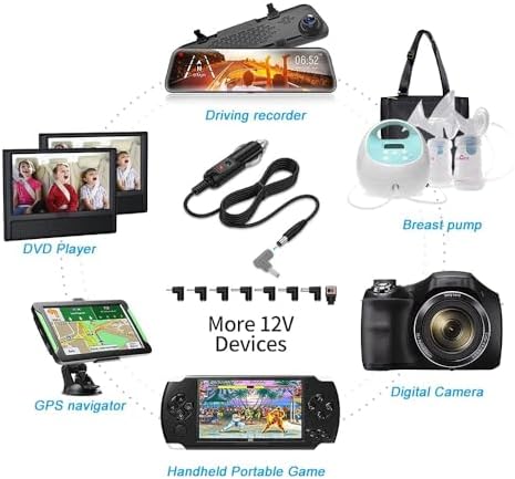 12V DC Car Charger for Portable DVD Player DBPOWER Sylvania RCA