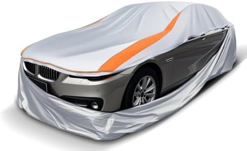 Sliver Full Enclosed Small Car Covers Universal Fit Miata,Mini Cooper,Z1/Z3,SLK-Class,Polo/Rabbit 1975-1984,Fiesta,Solstice,Yaris/MR2,Honda S2000,Saturn Sky,Chrysler Crossfire,Fiat 124 Spider