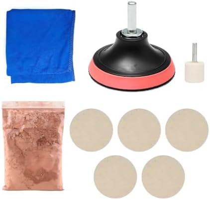 9PCS Car Glass Polishing Kit, Windshield Scratch Removal Set for Removing Wiper Blade Damage Scuffs, Wheel Scratch Felt Pad Repair Kit with 100g Cerium Oxide Powder, Universal Fit
