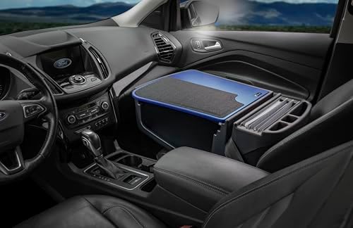 AutoExec Efficiency GripMaster Car Desk for Your Vehicle Workstation and Mobile Office, Blue