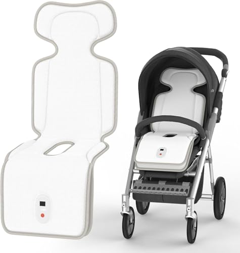 Baby Stroller Cooling Pad with 2 Built-in Blower Up to 10H MAX 10000 mAh Rechargeable 3 Speed Adjustable Car Seat Liner Cooling Cushion for Toddler Outdoors Summer Baby Essentials