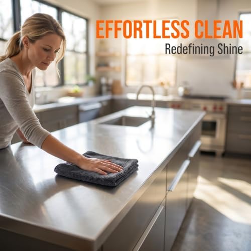 Cleaning Towels, Suitable for Home Kitchens, Bathrooms, Mirrors, and Car Detailing, Grey, 2 Pack, 24 x 16 Inch