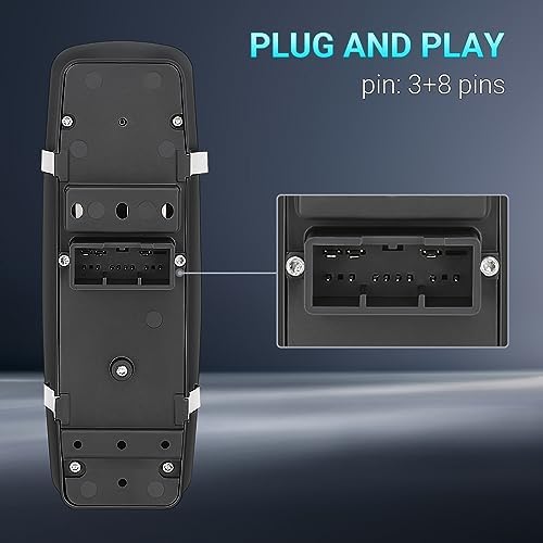 Power Master Window Switch Driver Side Control Button Compatible with 2015-2017 Chrysler 200, 2011-2020 Chrysler 300, 2011-2019 Dodge Charger, 16-2022 Ram 1500 2500 3500, 2011-2021 Jeep Grand Cherokee