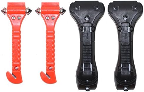 2 Pack Car Safety Hammer with Carbide Tip - Emergency Vehicle Escape Tool - Seat Belt Cutter - Window Punch - Auto Glass Breaker - Rescue Survival Kit