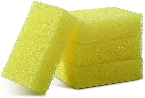 Yaomiao 4 Pcs Bug Scrubber Sponge Car Sponge Bug and Tar Remover Yellow Wash Cleaning Scrubber for Car Detailing