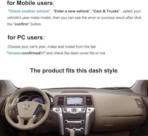 Dash Cover Mat Custom Fit for Nissan Murano (Beige) K307