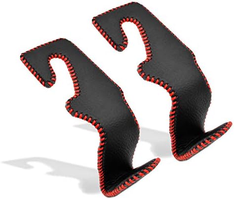 MECHCOS Car Seat Headrest Hooks for Car Back Seat Organizer Hanger Storage Hook Holder for Car SUV Organization Purse Shopping Groceries Bag Handbag, Black &amp; Red, 2 Pack