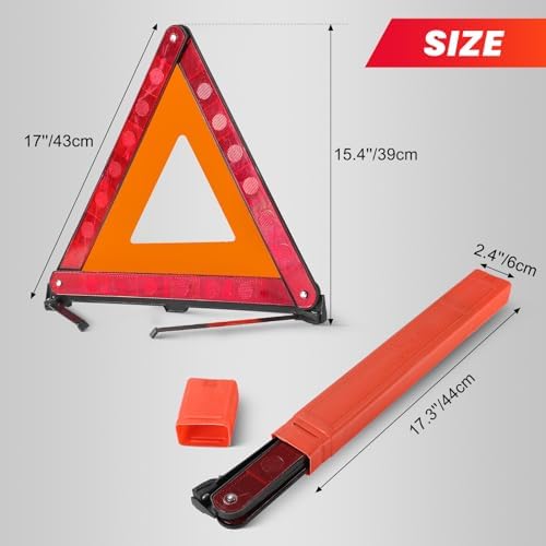 DASBET Emergency Warning Triangles 3 Pack Roadside Safety Triangle