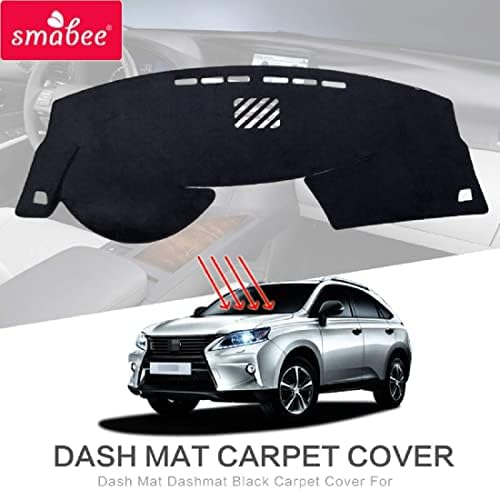smabee Dash Mat for Lexus RX 350 450H 2010 2011 2012 2013 2014 2015 Dashmat Pad LHD Dashboard Cover Carpet Sun Shade Mats Black