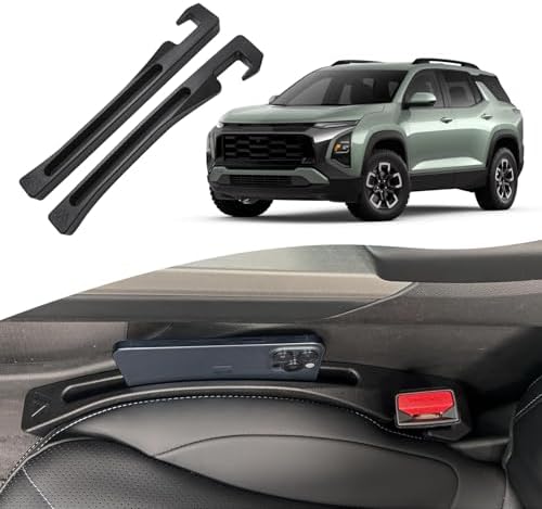 Chevy Equinox Seat Gap Filler, Car Seat Gap Filler Organizer Stop Things from Dropping Customized Interior Accessories for Chevy, Black Pack of 2