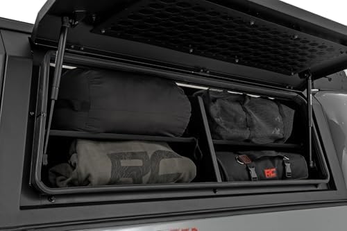 Rough Country Modular Bed Cap Passenger Side Shelf Bin - Add-On Storage Organizer with LED Lighting for Toyota Tacoma (2016–2023) RC Bedcap