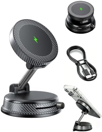 15W Wireless Fast Charger Car Phone Mount Holder with Vacuum