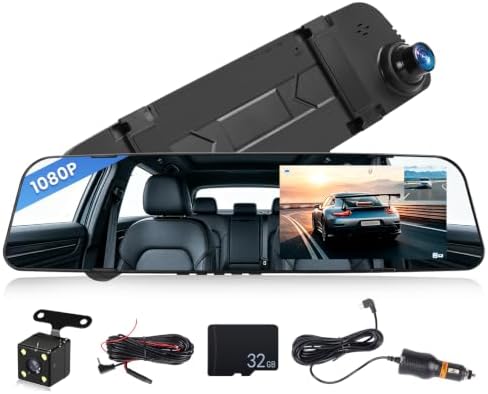 Mirror Dash Cam Front and Rear 1080p Full View 4.5" Camera