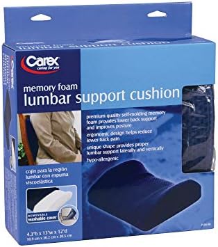 Carex Lumbar Support Pillow - Office Chair Back Support, Back Cushion and Lower Back Pillow - Desk Chair Back Support