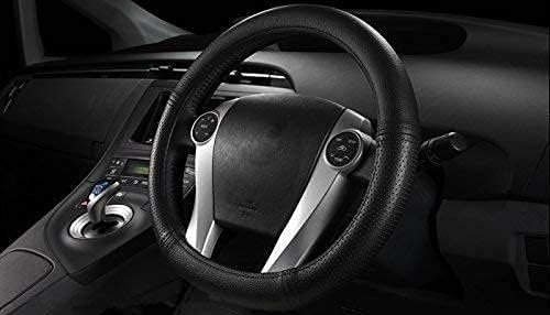 Customized for Toyota Prius Microfiber Leather Steering Wheel Cover for Prius C Aqua 2010 2011 2012 2013 2014 2015 2016 2017 2018 2019 Black Car Special Design YR01B