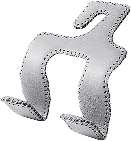 2 in 1 Car Headrest Hooks for Purses and Bags, Upgraded Leather Organizer Storage Holder Hooks Matching Cars Interior, 1-Pack, Gray
