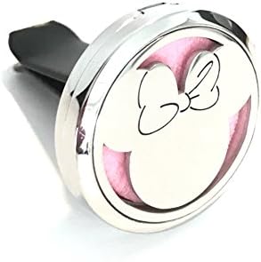 FIKA Minnie Car Air Freshener Vent Clip Locket Aromatherapy Essential Oils Great For Travel Pads included (Minnie)
