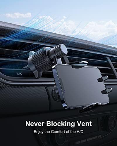 Rorhxia Car Vent Phone Mount, [Never Blocking Vent, Enjoy The Comfort of The A/C] Hands-Free Universal Extension Clip Air Phone Holder Car Fit for All Phones iPhone 17 16 15 14 13 12 Samsung More