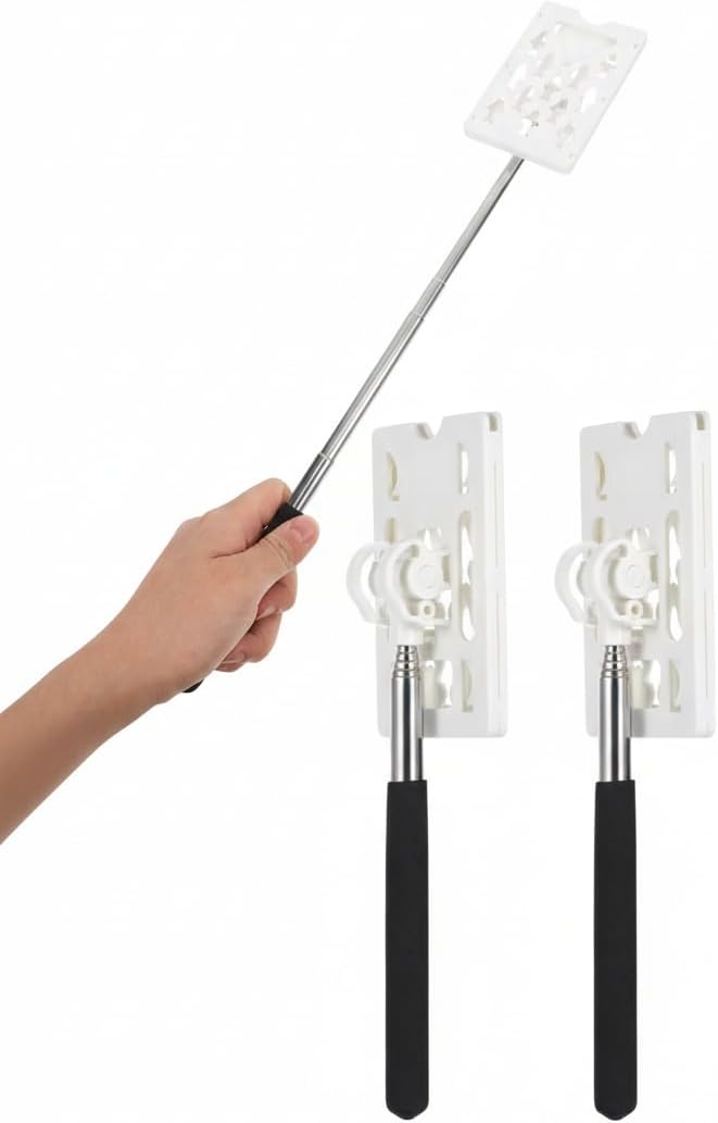 Veemoon Telescopic Card Holder Rod, 2pcs Car Credit Card Holder Stick Vehicle Parking Swiping Pole Reacher Grabber Tool Contactless Payment - 300° Rotation - Parking, Vehicle Gas Station Pay, 25.4"