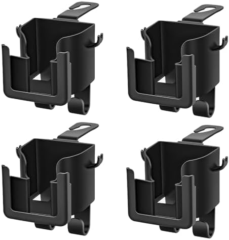 4 PCS Headrest Cup Holder for Car Back Seat, Auto Bottle & Phone Holder with Headrest Hooks, Multifunctional Plastic Back Seat Organizer for Phones Drinks Bags, Car Accessories