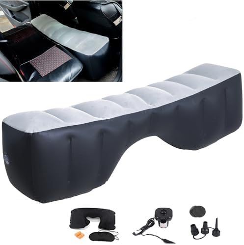 Onirii Inflatable Car Air Travel Mattress Back Seat Gap Pad with Air Pump | 51.2"×10.6"×14.6"Portable Cushion Camping Sleeping Gap Pad Air Couch for Small Compact Car SUV