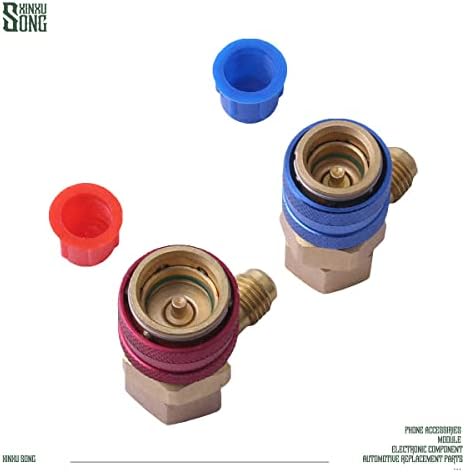 Replace R134A Adapter, (2pcs) Air Conditioning Manifold Freon, Quick Connectors for R134a System Port QC15 AC Quick Connector Adapter HVAC Coupler Car Auto Air-Conditioning