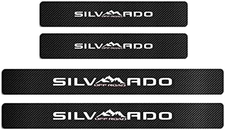 MAXDOOL 4Pcs Car Door Sill Protector Reflective 4D Silverado Off Road